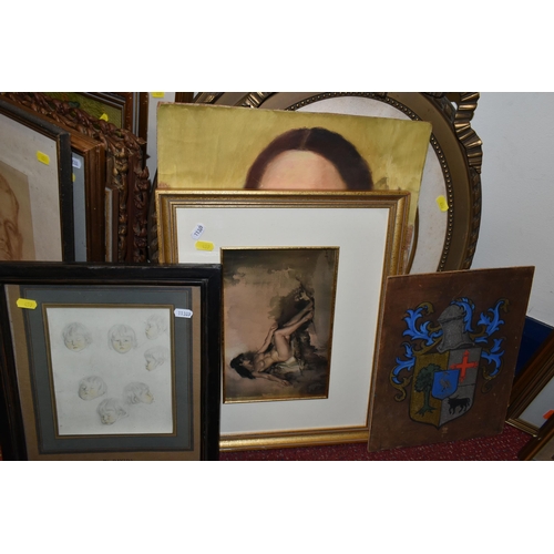 459 - A SMALL QUANTITY OF PAINTINGS AND PRINTS ETC, to include a still study of wild flowers signed Paul L... 