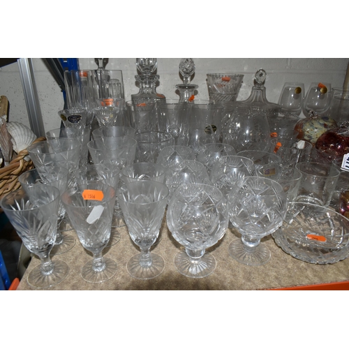 477 - A GROUP OF CUT CRYSTAL AND OTHER GLASS WARES, to include seven sets or part sets of drinking glasses... 