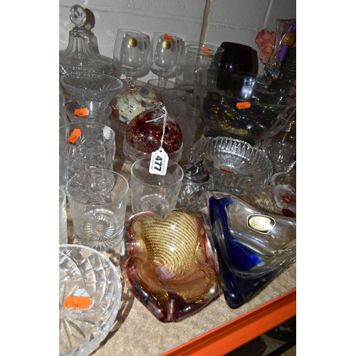 477 - A GROUP OF CUT CRYSTAL AND OTHER GLASS WARES, to include seven sets or part sets of drinking glasses... 