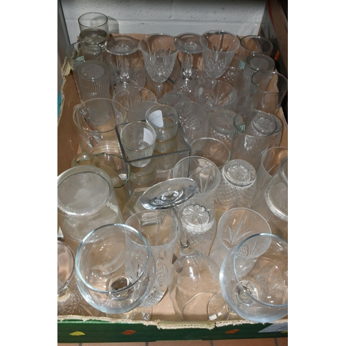 484 - FIVE BOXES AND LOOSE CERAMICS AND GLASSWARE, to include a quantity of Kilner jars, Booths covered tu... 