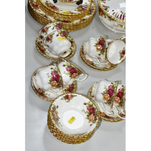 496 - A FORTY NINE PIECE ROYAL ALBERT 'OLD COUNTRY ROSES' PART DINNER SERVICE, comprising two covered ture... 