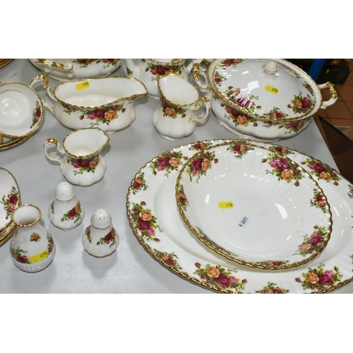 496 - A FORTY NINE PIECE ROYAL ALBERT 'OLD COUNTRY ROSES' PART DINNER SERVICE, comprising two covered ture... 