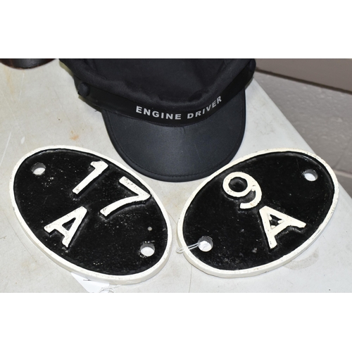 516 - TWO REPRODUCTION STEAM LOCOMOTIVE SHED PLATES, 9A and 17A, have been repainted, with a modern Engine... 