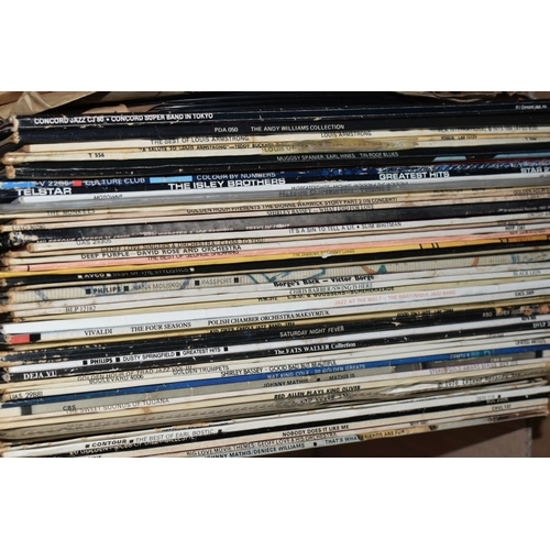 536 - THREE BOXES OF RECORDS AND CDS, to include over one hundred vinyl LPs and 12'' singles, by artists t... 