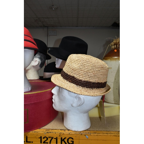 538 - A LARGE COLLECTION OF HATS BY CHRISTY'S OF LONDON AND SIMILAR, comprising 100% wool felt trilbies, s... 