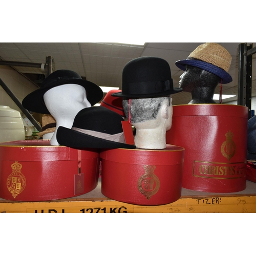 538 - A LARGE COLLECTION OF HATS BY CHRISTY'S OF LONDON AND SIMILAR, comprising 100% wool felt trilbies, s... 