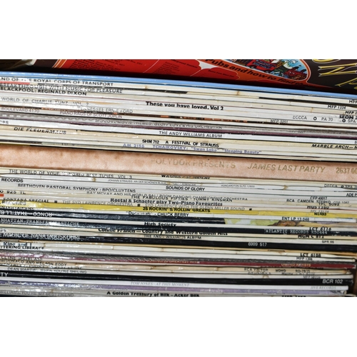 545 - ONE BOX OF LP RECORDS, approximately seventy LP records, artists include Elvis, the Beatles 'Beatles... 