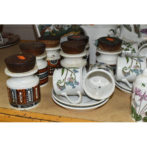 552 - A GROUP OF PORTMEIRION DINNER WARES, comprising six Variations canisters, forty six pieces of Botani... 