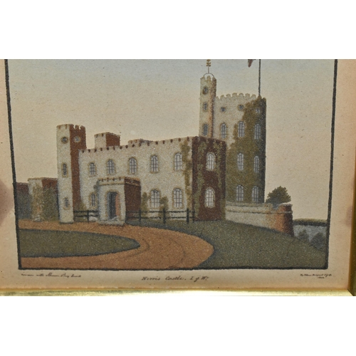 559 - TWO MID 19TH CENTURY ISLE OF WIGHT MARMOTINTO SAND PICTURES, comprising a picture of Norris Castle b... 