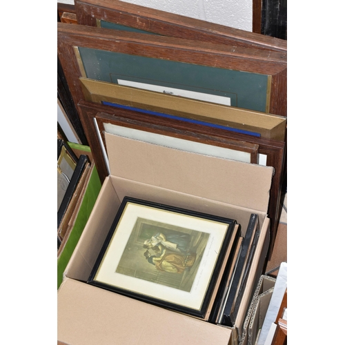 568 - A QUANTITY OF PICTURES AND PRINTS ETC, to include framed illustrations of botanical subjects, scenes... 