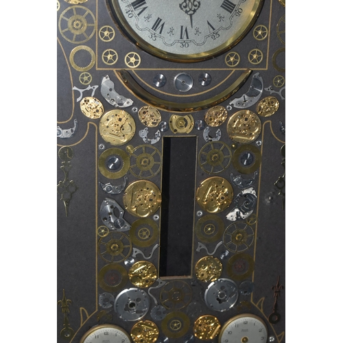 706 - A KEN BROADBENT CLOCK MONTAGE WITH QUARTZ MOVEMENT, in a gilt frame and glazed, overall height 69cm ... 