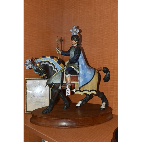 713 - A ROYAL DOULTON LIMITED EDITION EQUESTRIAN FIGURE 'THE PALIO KNIGHT' HN2428, no.63/ 500, mounted on ... 