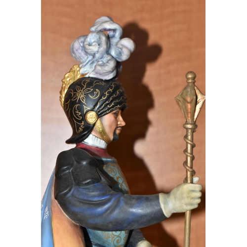 713 - A ROYAL DOULTON LIMITED EDITION EQUESTRIAN FIGURE 'THE PALIO KNIGHT' HN2428, no.63/ 500, mounted on ... 