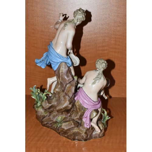 720 - A 19TH CENTURY MEISSEN PORCELAIN FIGURE GROUP 'CAPTURE OF THE TRITONS', originally modelled by J J K... 