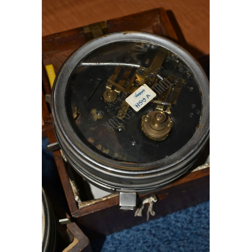 740 - TWO VINTAGE OAK CASED PIGEON CLOCKS, one with Toulet branding to glass, clock no.127680, the other c... 