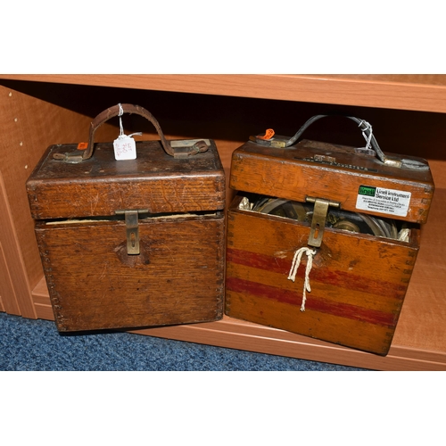 740 - TWO VINTAGE OAK CASED PIGEON CLOCKS, one with Toulet branding to glass, clock no.127680, the other c... 