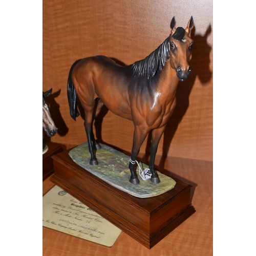 749 - AN ALBANY FINE CHINA LIMITED EDITION EQUESTRIAN FIGURE 'BRIGADIER GERARD', modelled by David Lovegro... 