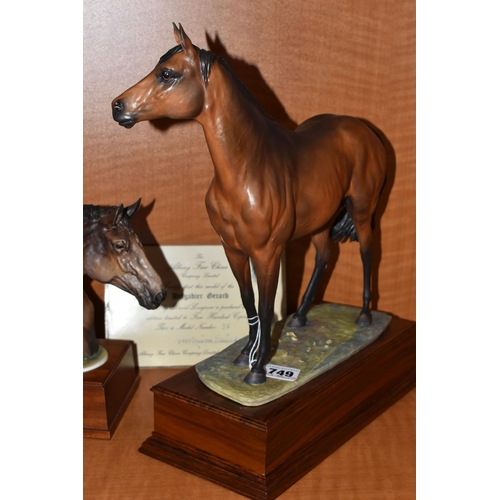 749 - AN ALBANY FINE CHINA LIMITED EDITION EQUESTRIAN FIGURE 'BRIGADIER GERARD', modelled by David Lovegro... 