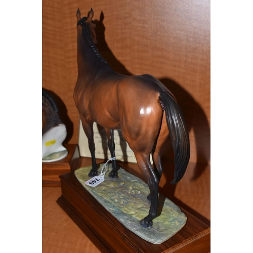 749 - AN ALBANY FINE CHINA LIMITED EDITION EQUESTRIAN FIGURE 'BRIGADIER GERARD', modelled by David Lovegro... 