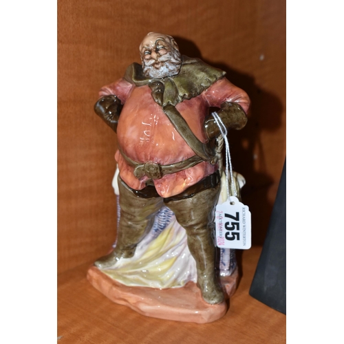 755 - A GROUP OF SIX ROYAL DOULTON FIGURES, comprising Falstaff HN2054, Contemplation HN2241, Rhapsody HN2... 