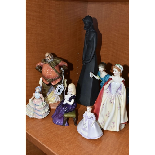 755 - A GROUP OF SIX ROYAL DOULTON FIGURES, comprising Falstaff HN2054, Contemplation HN2241, Rhapsody HN2... 