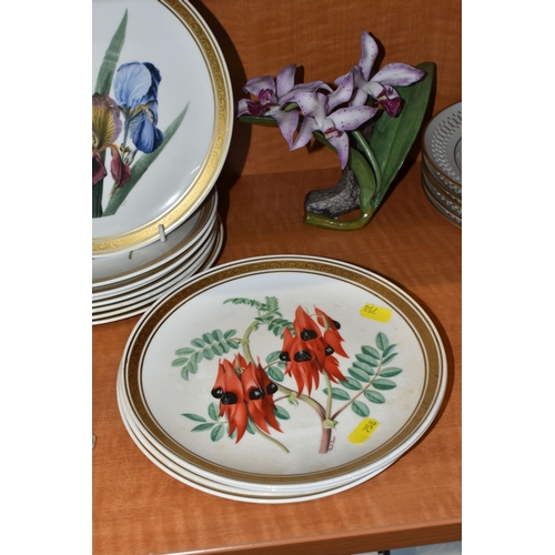 758 - TWO SETS OF TWELVE BOTANICAL COLLECTORS PLATES BY FRANKLIN PORCELAIN AND BING & GRONDAHL FOR DANBURY... 