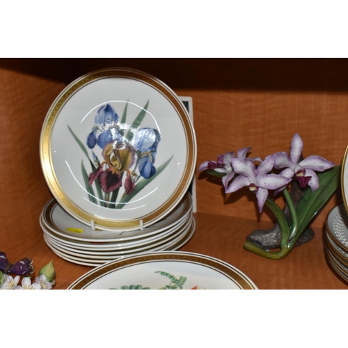 758 - TWO SETS OF TWELVE BOTANICAL COLLECTORS PLATES BY FRANKLIN PORCELAIN AND BING & GRONDAHL FOR DANBURY... 