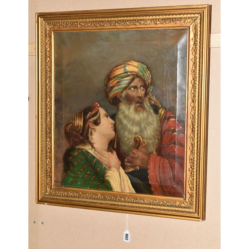 802 - R. A. BARTLETT (19TH CENTURY) AN ORIENTALISM  PORTRAIT, depicting a male figure with colourful turba... 