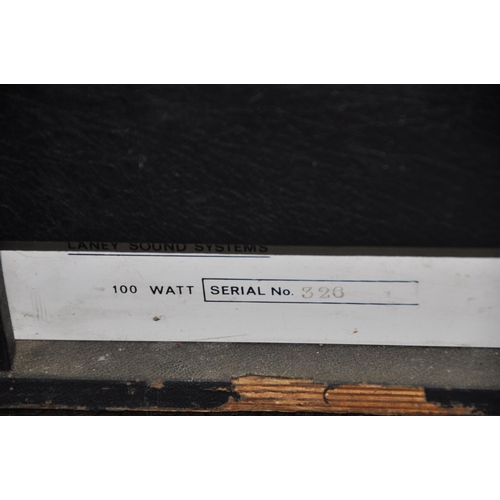 AN EARLY LANEY 100 WATT VALVE GUITAR AMPLIFIER HEAD Serial Number 326