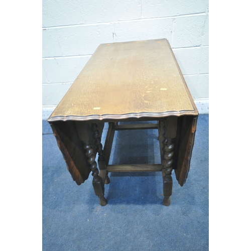 1292 - TWO SETS OF THREE EDWARDIAN CHAIRS, along with an oak gate leg table (condition report: scuffs and s... 