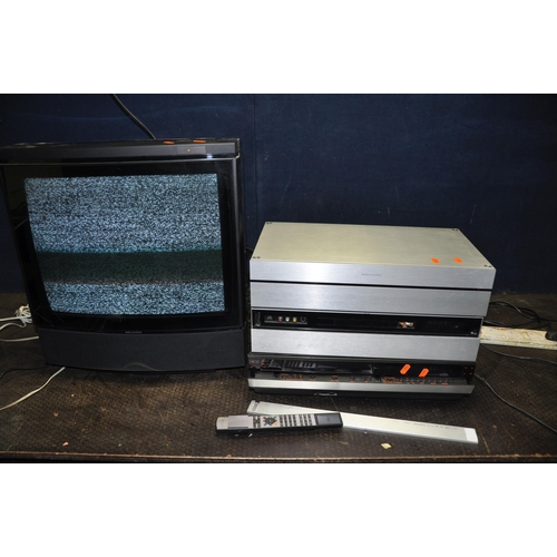 1066 - BANG AND OLUFSEN VISUAL EQUIPMENT including a MX 4002 analogue TV, a Beocord VHS80, a DVD2 and a HDR... 