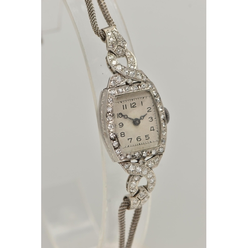 3 - A MID CENTURY LADIES 'HAMILTON WATCH COMPANY' DIAMOND COCKTAIL WRISTWATCH, hand wound movement, squa... 