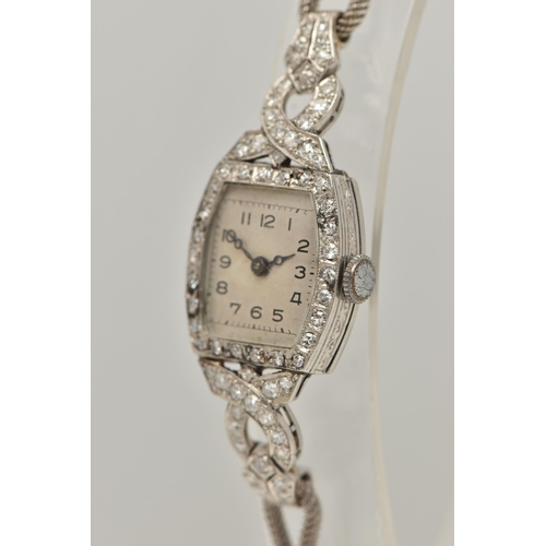 3 - A MID CENTURY LADIES 'HAMILTON WATCH COMPANY' DIAMOND COCKTAIL WRISTWATCH, hand wound movement, squa... 