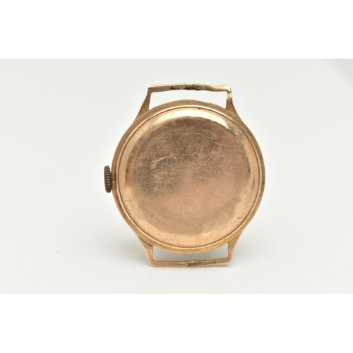 34 - A GENTS 9CT GOLD 'AVIA' WATCH HEAD, manual wind, round silvered dial signed 'Avia', Roman numerals a... 