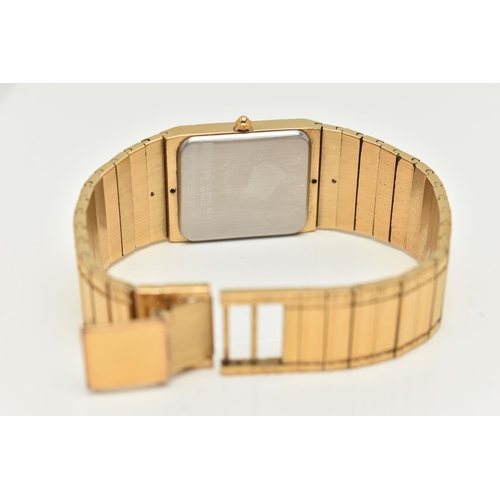 41 - A LADIES 'MATHEY TISSOT WRISTWATCH, quartz movement, rectangular dial signed 'Mathey Tissot', gold p... 