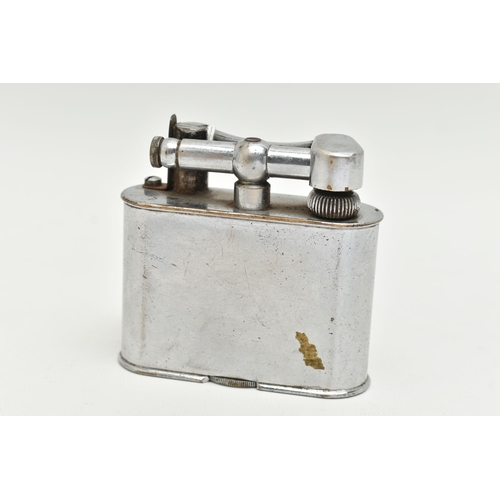 52 - A LARGE DUNHILL LIGHTER, base metal lighter, signed to the base 'Dunhill Lighter', stamped patent nu... 