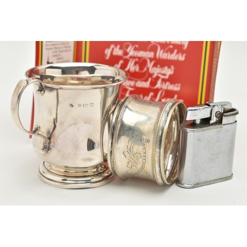 59 - A SMALL ASSORTMENT OF ITEMS, to include a silver cup, hallmarked 'Adie Brothers Ltd' Birmingham 1925... 