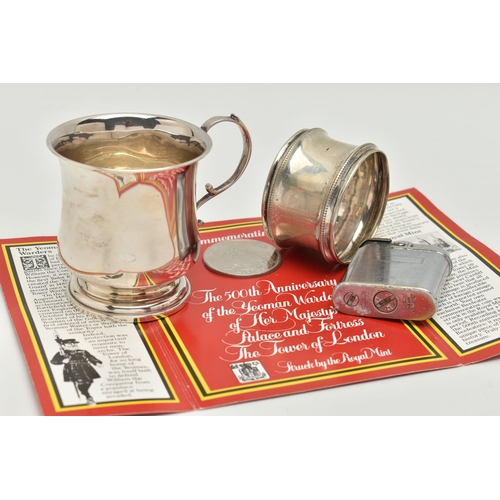 59 - A SMALL ASSORTMENT OF ITEMS, to include a silver cup, hallmarked 'Adie Brothers Ltd' Birmingham 1925... 