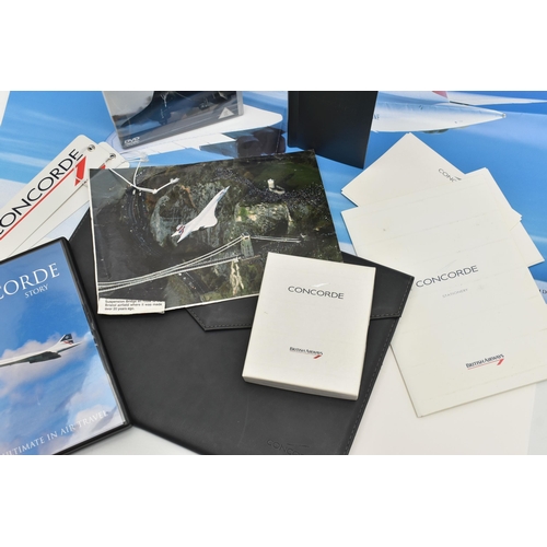 101 - CONCORDE MEMORABILLIA, a document folder includes an A2 photograph of Concorde, a writing pad and pe... 