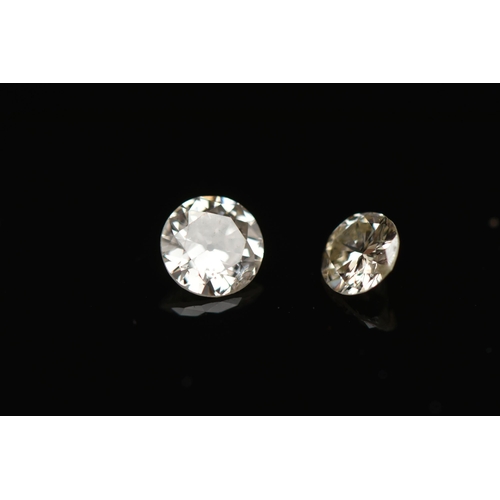 105 - TWO LOOSE DIAMONDS, the first a round brilliant cut diamond, approximate diamond weight 0.23ct, clar... 