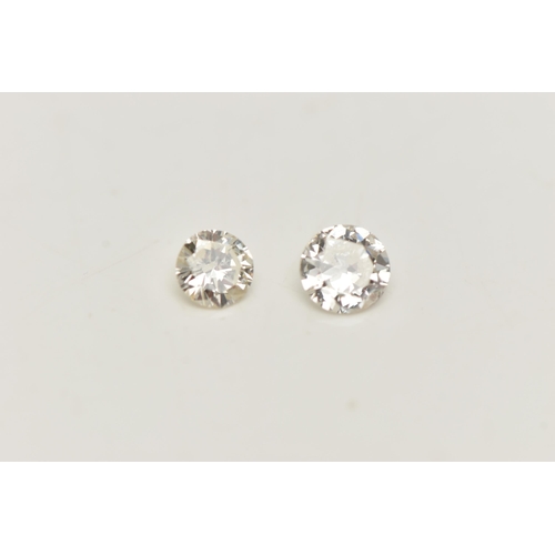 105 - TWO LOOSE DIAMONDS, the first a round brilliant cut diamond, approximate diamond weight 0.23ct, clar... 