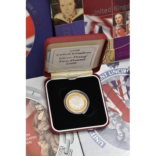 90 - A QUANTITY OF ROYAL MINT CASED BU AND PROOF COINS, to include Sixteen BU Year sets included is the D... 