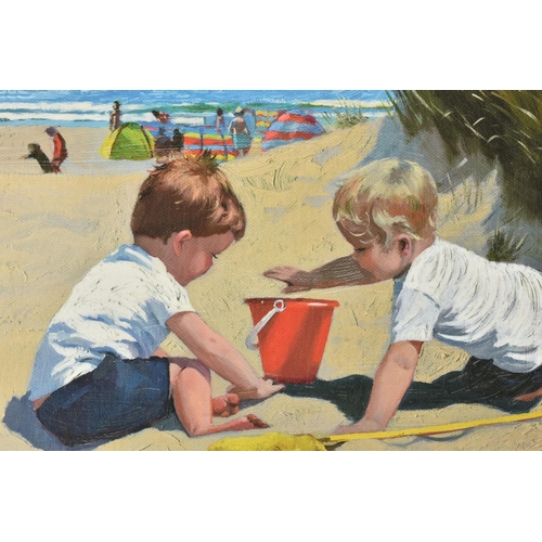 307 - SHERREE VALENTINE DAINES (BRITISH 1959) 'PLAYING AMONGST THE DUNES', a signed limited edition print ... 