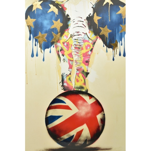 317 - DOM PATTINSON (BRITISH CONTEMPORARY) 'ON THE MARCH', a signed limited edition print on canvas, depic... 