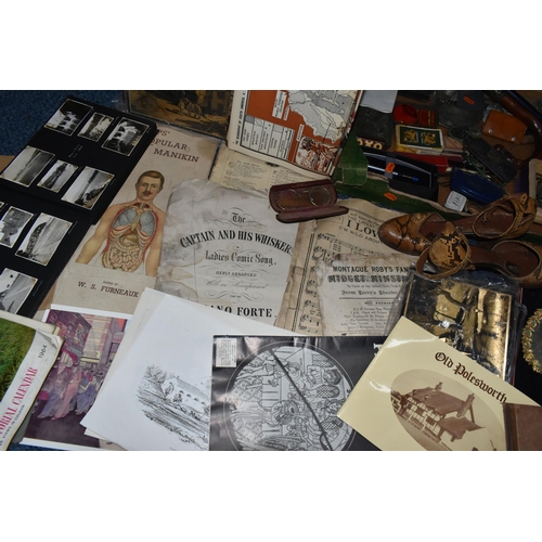 334 - THREE BOXES OF VINTAGE EPHEMERA, PHOTOGRAPHS, AND COINS, to include a large collection of photograph... 