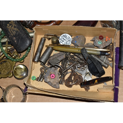 334 - THREE BOXES OF VINTAGE EPHEMERA, PHOTOGRAPHS, AND COINS, to include a large collection of photograph... 