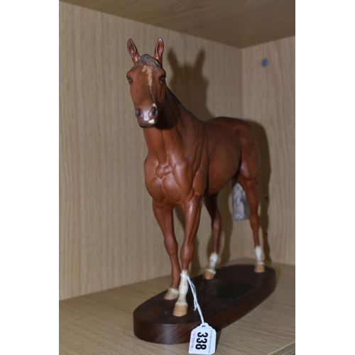 338 - A BESWICK CONNOISSEUR MODEL OF 'GRUNDY' RACEHORSE OF THE YEAR 1975, matt glaze, model number 2558, r... 