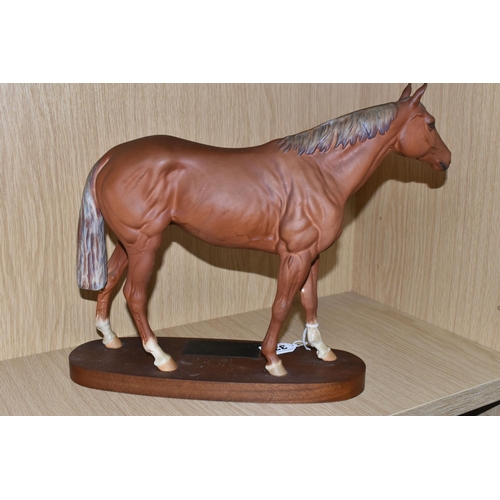 338 - A BESWICK CONNOISSEUR MODEL OF 'GRUNDY' RACEHORSE OF THE YEAR 1975, matt glaze, model number 2558, r... 