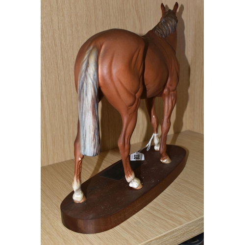 338 - A BESWICK CONNOISSEUR MODEL OF 'GRUNDY' RACEHORSE OF THE YEAR 1975, matt glaze, model number 2558, r... 