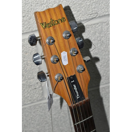 364 - A WESTONE THUNDER 1 ELECTRIC GUITAR, ash body, maple neck, natural wood finish, serial number stampe... 